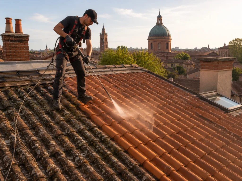 Nettoyage et démoussage de toiture à Toulouse